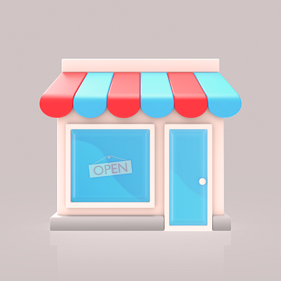 Shop icon 3d 3dicon building house icon shop ui