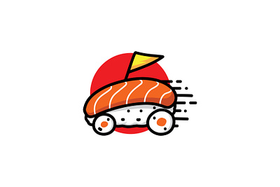 Racing Sushi Logo brand branding design illustration logo