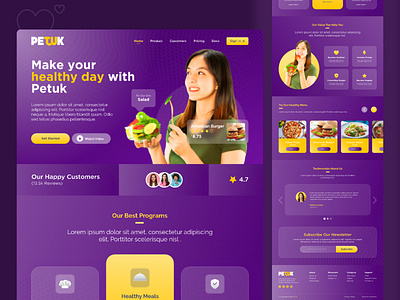 Petuk - Food Delivery Landing Page branding creative delivery food food delivery food delivery ui food landing food ui food website food website ui graphic design illustration landing modern page saas website ui website website concept websites