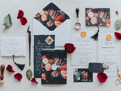 Wedding Invitation Design - The Floral Suite calligraphy design graphic design lettering wedding crest wedding invitation design weeding logo
