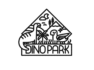 Dino Park amusement big ferns dailylogo dailylogochallenge dino dinosaur illustration jurrasic logo logochallenge park simple t rex