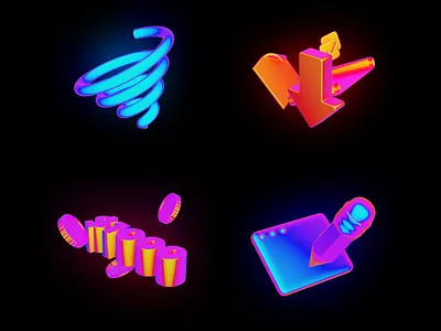 Iridescent illustrations 3d blender illustration iridescent