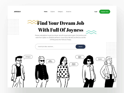 [Animated] JOBS2LIV - Landing Page animation career employment figma hero section hiring hiring platform job job board job finder job listing job portal job seeker landing page reqruitment uiux web web design website website design