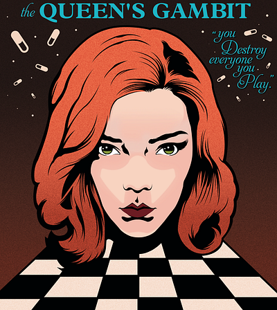 Queen's Gambit anya gambit illustration joy netflix queen taylor