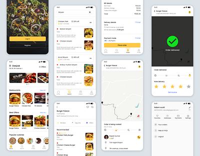 Food Delivery App delivery design food food delivery mobile onboarding picture ui yellow