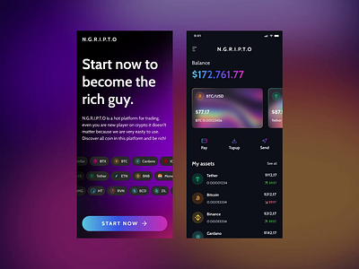 N.G.R.I.P.T.O - Trading apps animation animation bitcoin btc crypto cryptocurrency design eth exploration explore trading ui uidesi uidesign uiux