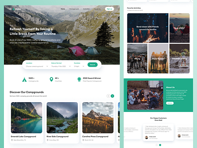 Landing Page - Campground Site camp camping landing page travel web