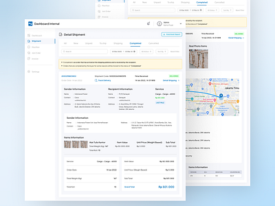 Detail Shipment Logistic Dashboard CMS Redesign dashboard cms ui ui design user interface design