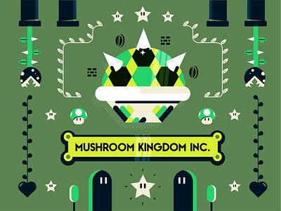 Mushroom Kingdom Inc. bowser illustration koopa koopa shell layout luigi mario brothers mushroom kingdom nintendo retro retro games super mario toad vector vector illustration