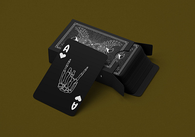 Playing Cards ace badass black cards eagle illustration mockup packaging playing cards skeleton white