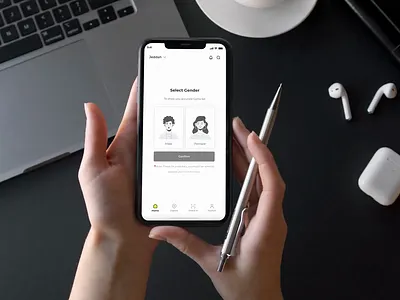 GetMuv - Gender selection 1pass 3d animation branding dark ui design ecommerce fitness app free ui kit george samuel getmuv graphic design illustration interaction landing page logo motion graphics ui