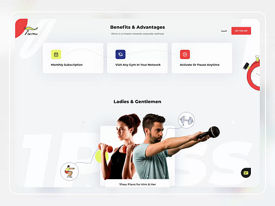 GetMuv - Landing Page 1pass 3d animation branding dark ui design ecommerce fitness app free ui kit george samuel getmuv graphic design illustration interaction landing page logo motion graphics ui