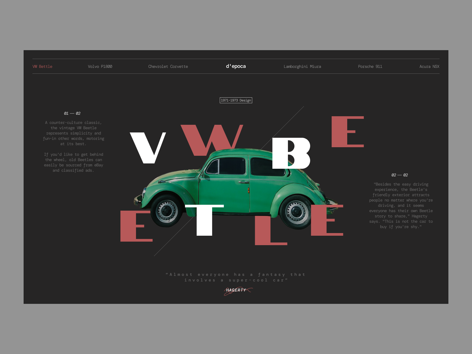 D'epoca after effects animation car design malaysia ui web website
