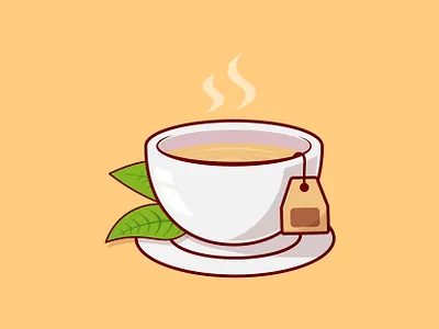 Hot Tea andsx art cartoon cartoon art design dribbble flat graphic design hot tea illustration logo tea vector vector art