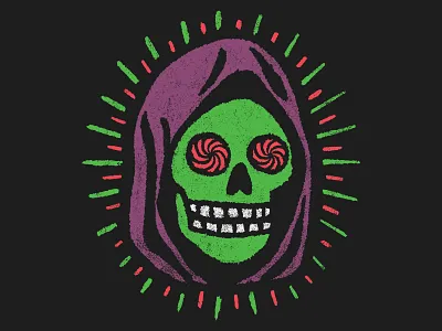 The Funky Wizard graphic illustration retro skull vintage wizard