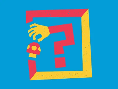 Block Buster gaming graphic illustration mario bros minimal mushroom nintendo retro