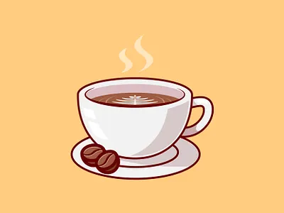 Hot Coffee art cartoon coffee coffee cartoon coffee cup coffee illustration coffee vector design flat graphic design hot coffee illustration logo vector
