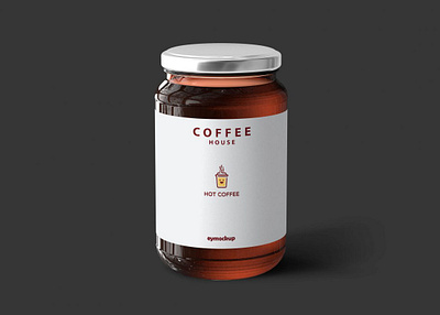 Black Coffee Glass Jar Mockup black bottle branding coffee design glass graphic design jar logo mockup vector