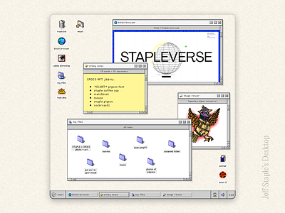 "Jeff Staple's Desktop" NFT Artwork bitski design droplink illustration jeff staple nft nft art old school twitter web web design windows windows 98