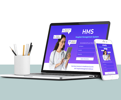 Hospital Management System Web Banner hms ui ux web web banner website