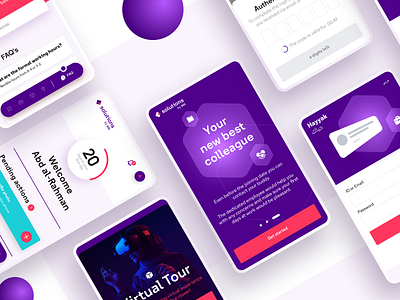 Hayyak App – Redefining Employee Onboarding adobe xd app design gamification hrtech mobile mobile first mobileapp onboarding onboarding experience product design saas ui ui design uiux design ux ux design vr web