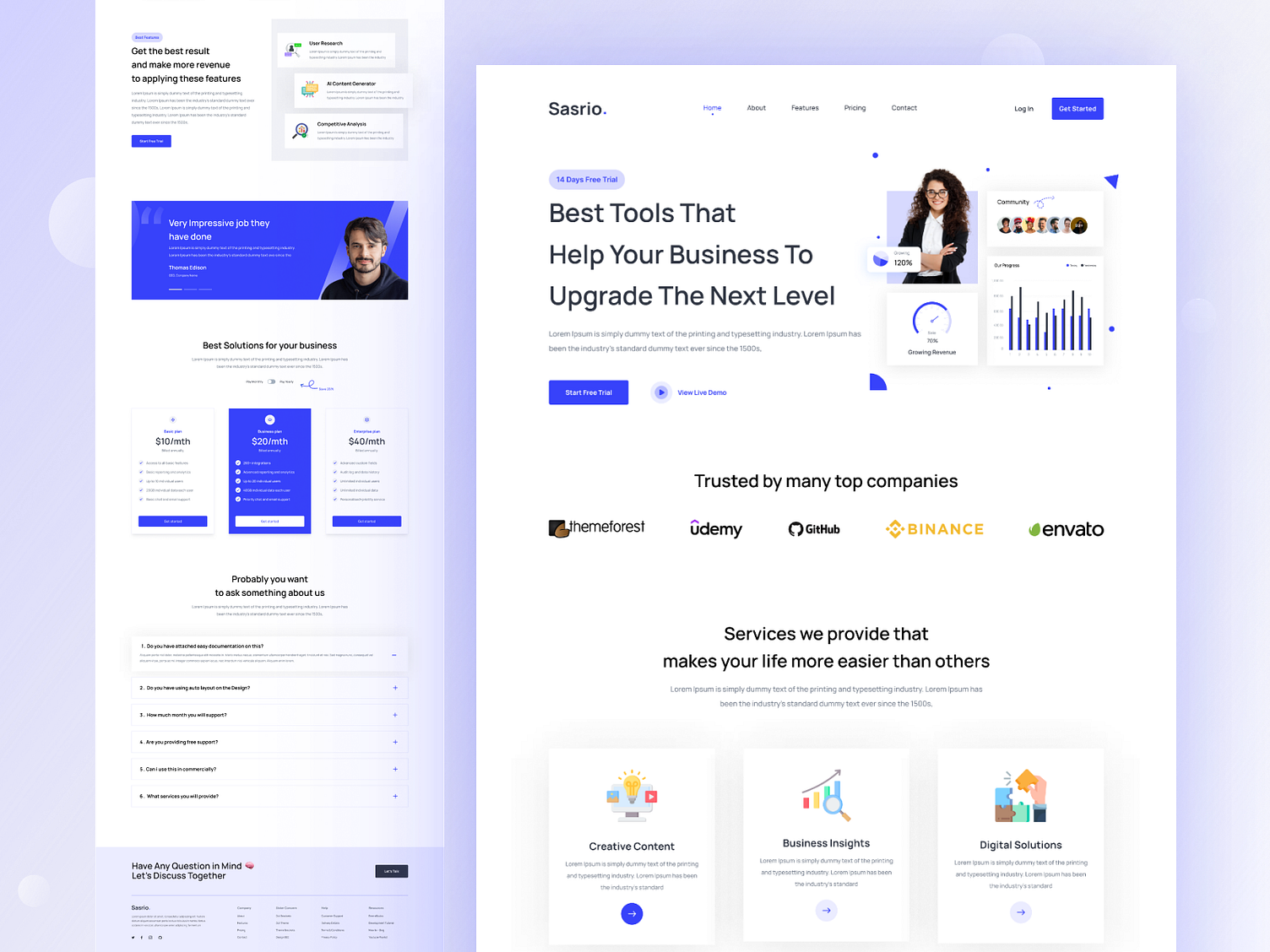 Sass Landing Page by Mn Nahid on Dribbble