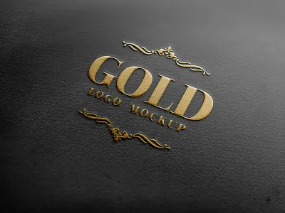 Embossed Gold And Silver Foil Logo Mockup embossed effect