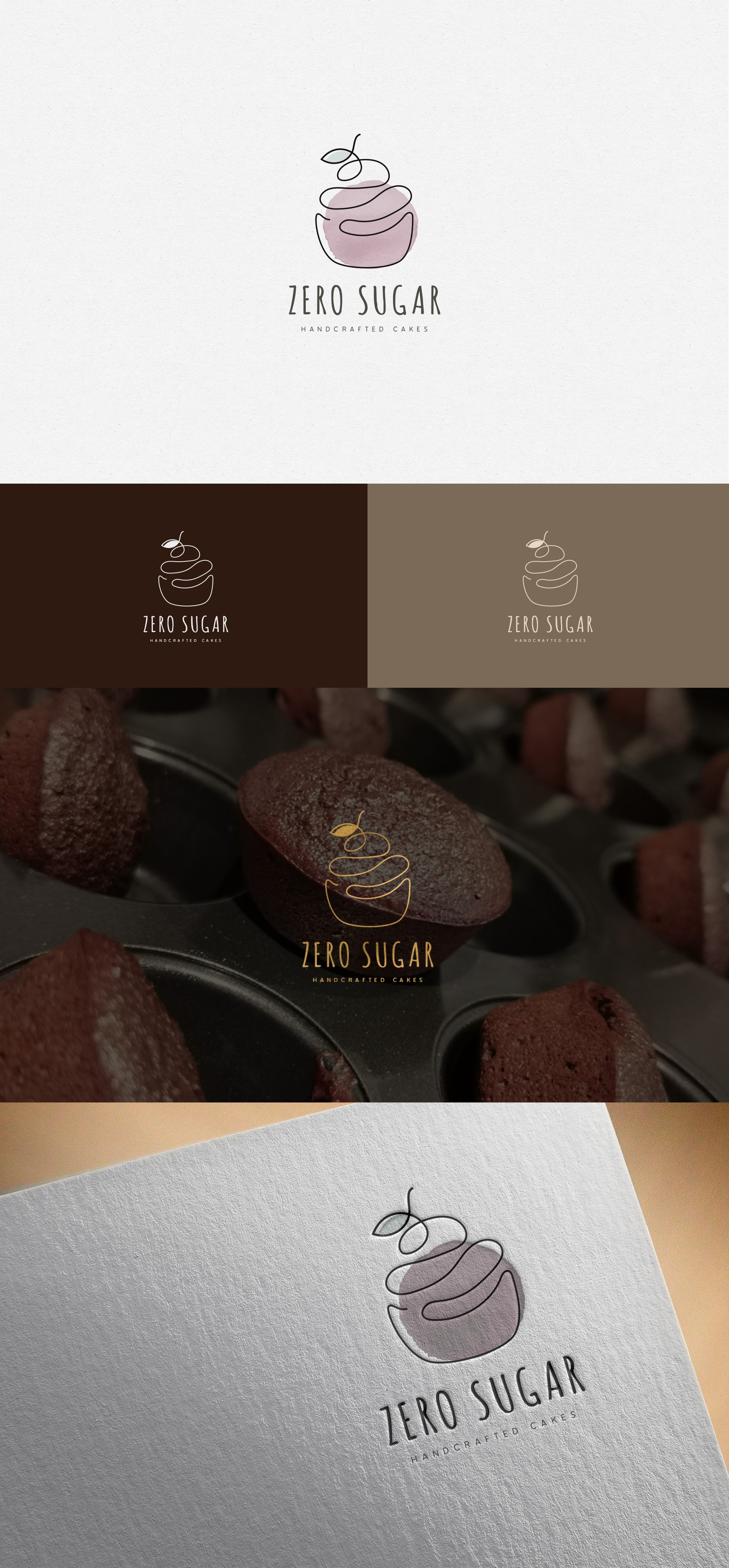 Zero Sugar logo design - Minimalist logo design arabic logo brand and identity branding cakes logo design logo logo design logo design branding pastry brand identity pastry logo pastry shop pastry shop brand identity