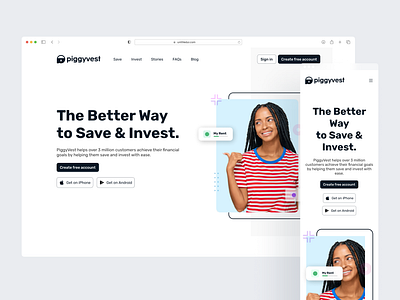 PiggyVest Clone app design fintech ui