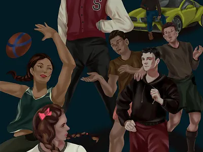 Illustration for a book art book cars cover illustration painting sports