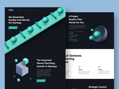 Conduit Ventures Website 3d art developer illustration landing page marketing site startup ui website