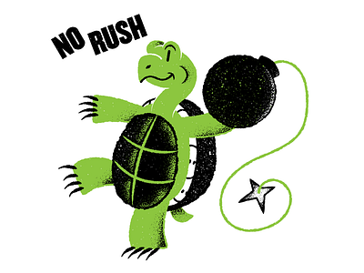 No Rush by James Olstein bomb conceptual conceptual illustrator editorial editorial illustration illustration james olstein james olstein illustration jamesolstein.com rush texture turtle vector