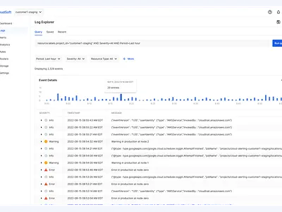 Log Explorer cloud design dev ops enterprise event event log events explorer gcp google cloud log log explorer platform product ui ux