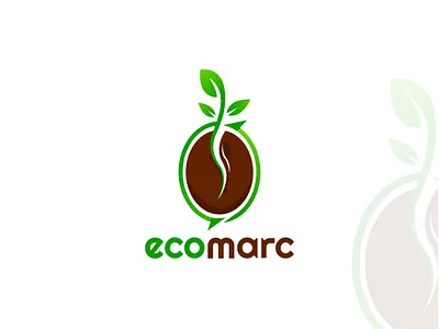 ecomarc | sustainable recycling of coffee ground logo branding branding design business logo coffee coffee ground creative logo design eco friendly ecological fertilizer logo graphic design illustration leaves logo logo design minimal logo minimalist logo modern logo plant logo sustainable