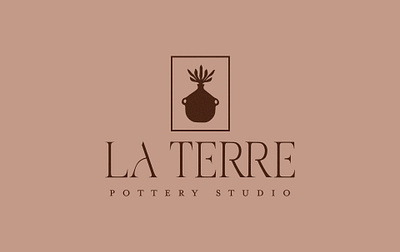 La Terre Pottery Studio Logo branding design illustration logo typography