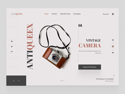 Antiquees E-commerce Web Header ecommerce homepage landing landing page landingpage shopify shopify store store storeui web webdesign website woocommerce