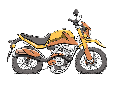 MotoGen #4653 (crf250l) crf250l dirt fat flat generated motorbike motorcycle nft yellow