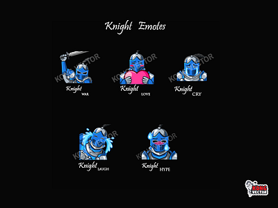 Knight Twitch Emotes 3d animation branding cartoon design emoji emote emotes graphic design illustration logo motion graphics twitch twitchemote twitchemotes ui