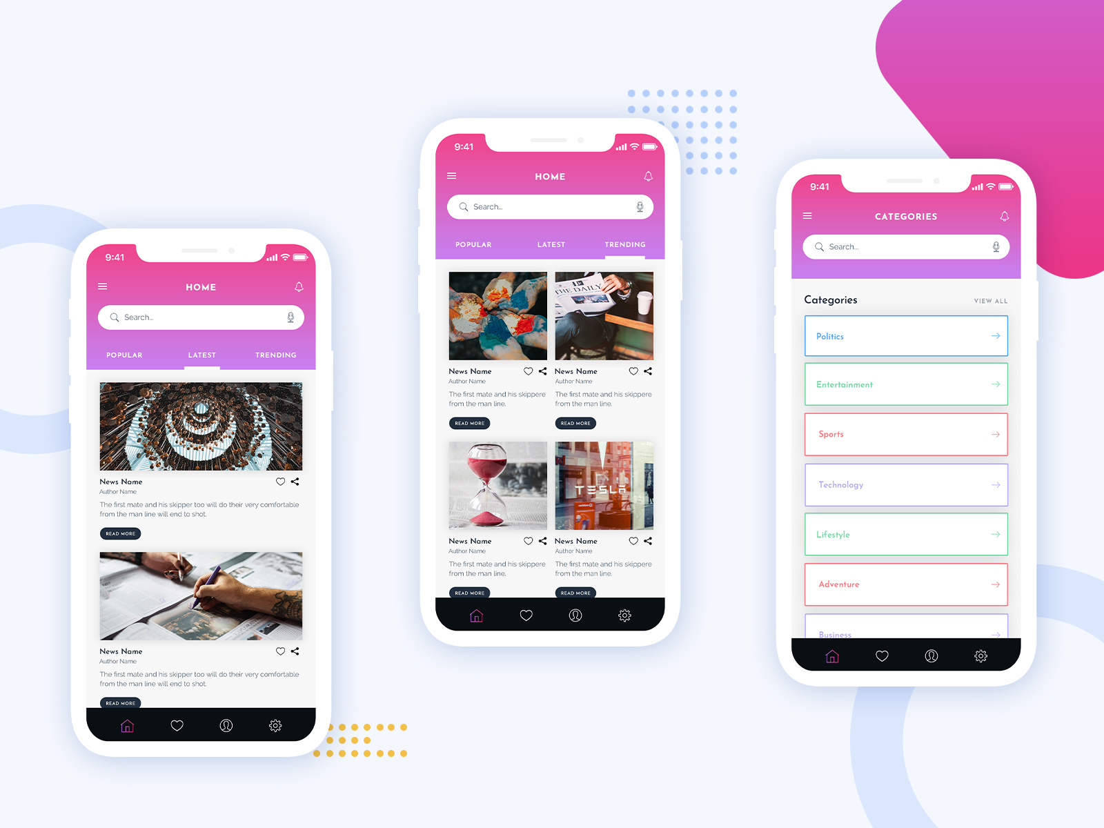 News Mobile App UI Design by Altaf Rahman ⚓️ on Dribbble