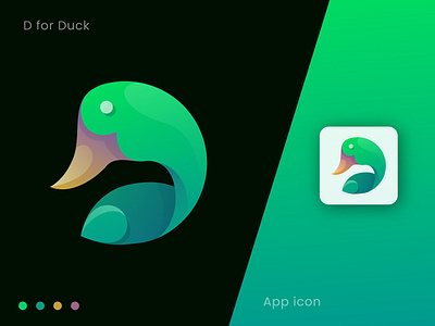 D for Duck logo animal app icon logo bird logo brand guide brand identity brand logo branding creative logo duck gradient letter d letter logo logo logo design logo designer logos minimalist logo modern logo symbol unique logo