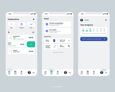 Medications and Wellness App by Nick S. app assistance clinic design doctor help hospital ios iphone medications pills reminder schedule ui ux