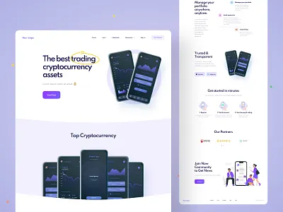 Crypto Landing Page alifemu app showcasing app showcasing landing page cryp web template crypto crypto landing page cryptocurrency landing page mobile app showcasing ui ui design uiux web template design
