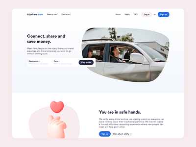Tripshare - Carpooling platform I'm working on app booking branding dashboard date desktop landing page ui ux website