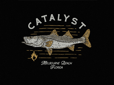 Catalyst - Snook Design badge badge design beach design design fish fishdesign fisherman florida graphic design hand drawing illustration merchandise snook surf tshirt