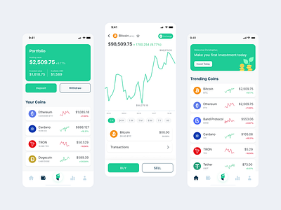 Freya Crypto - Mobile App app crypto cryptocurrency design mobile mobile app product product design trade trading ui uiux