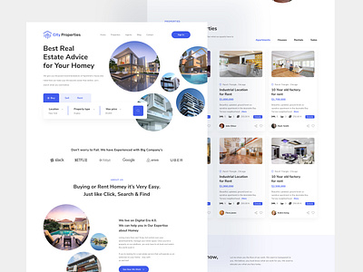 City Properties Website Landing Page Design building website home rent website home website landing page design property website real estate website ui design uiux design ux design webdesign website design