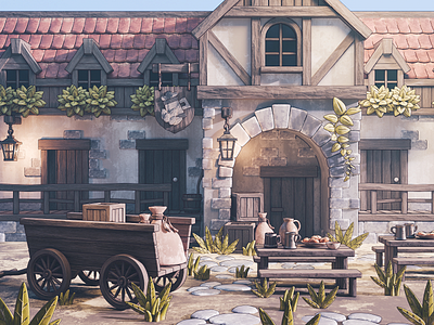 Medieval Tavern 3d blender environment fan art game game art illustration kcd medieval render tavern