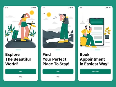 Travel Mobile App Onboarding Screen booking app onboarding onboarding screen travel app travel app onboarding travel mobile app ui ui design uiux