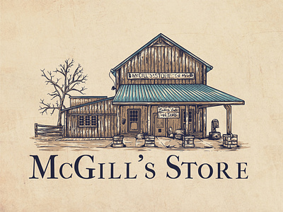 McGill's Store badge badge design branding branding identity custom logo design graphic design hand drawing hand drawn hand drawn logo house vintage illustration logo logo design old school retro logo shop vintage vintage vintage illustration vintage logo