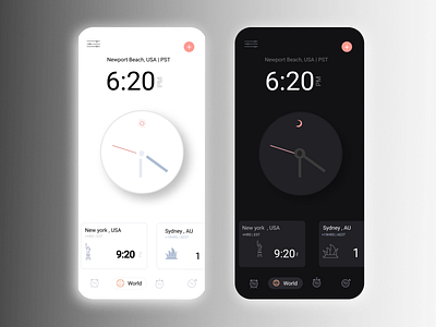 Clock app landing page moblie app ui ux